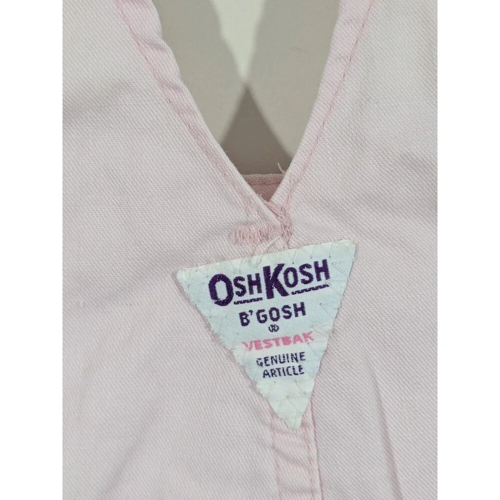 Vintage 90s Oshkosh B'Gosh Pink Shortalls Pocket Size 5 Made In USA Girls
